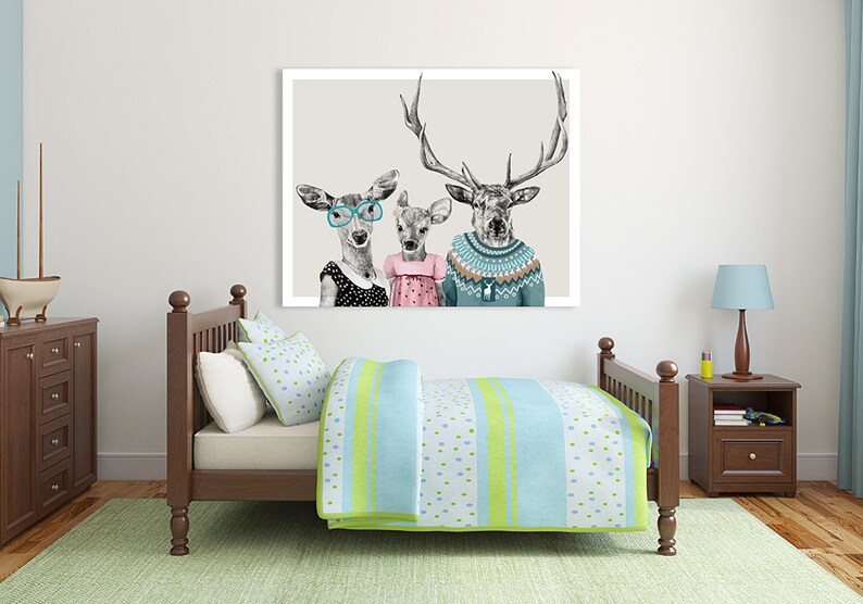 Deer print on canvas 100x80 cm FAMILY 21: 02146 image 2