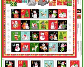 SANTA PAWS ADVENT Panneau de calendrier de l'Avent en tissu n° 220739