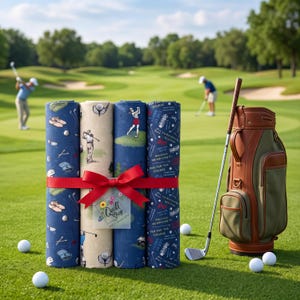 SPAR-SET GOLF "Hole in One" 4 Fat Quarter 50 cm x ca. 55 cm Stoffpaket Nr. 260811