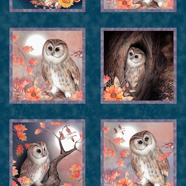 EULEN PANEL "Night Owls" Stoff  Nr. 231010