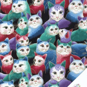 4 Fat Quarter CATS and PAWS FABRIC PACK 220118 image 2