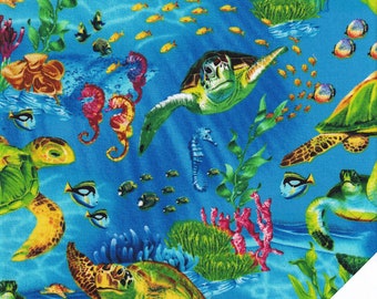 TORTUES « Sea Life » Tissu n° 240119