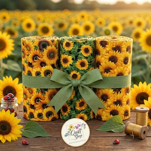 SPAR-SET "SONNENBLUMEN" 3 Fat Quarter 50 cm x ca. 55 cm Stoffpaket Nr. 260401