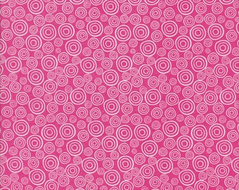 PINK fabric with WHITE CIRCLES fabric No. 150902