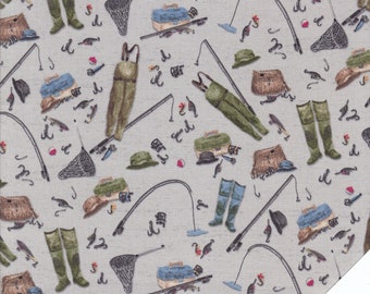 FISHING EQUIPMENT "At the Lake" Fabric No. 210983