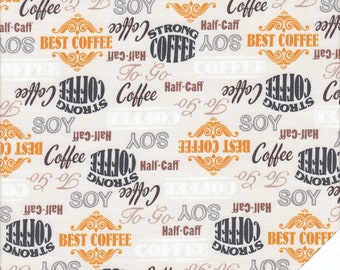 COFFEE SHOP FONT "Coffee Shop" Fabric No.  210279