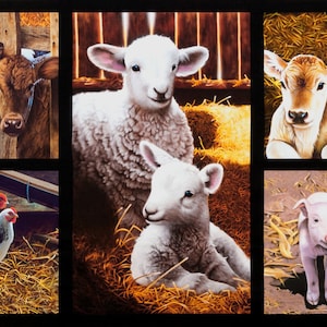 COUNTRY FARM ANIMAL Digital Panel Fabric No. 191019