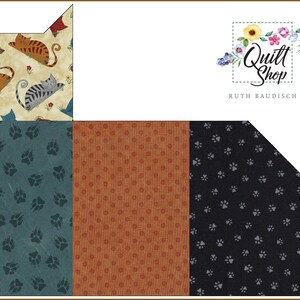 SPARENSET 4 Fat Quarter Cats and Paws STOFFENPAKKET nr. 220409
