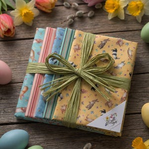 SPAR-SET 5 Fat Quarter 50 cm x ca. 55 cm OSTERN Stoffpaket Nr. 260123