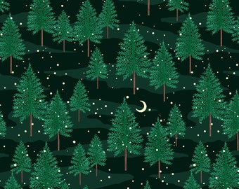 FOREST at NIGHT "Beneath the Stars" fabric no. 221204