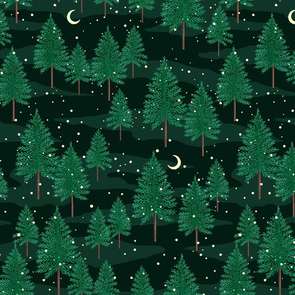 FOREST at NIGHT "Beneath the Stars" fabric no. 221204