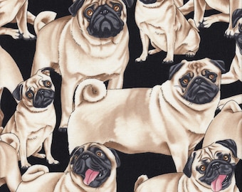 PUGS dogs fabric no. 161210