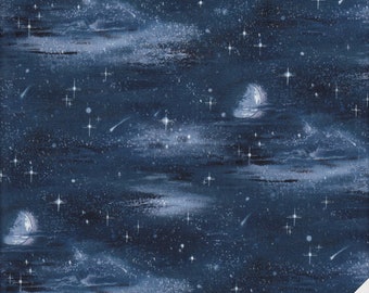 NIGHT SKY, MOON, STARS Fabric No. 171246