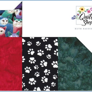 4 Fat Quarter CATS and PAWS FABRIC PACK 220118 image 1