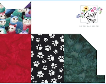 4 Fat Quarter CATS and PAWS FABRIC PACK #220118