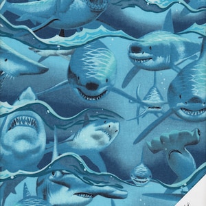 HAIE, SHARKS, Stoff  Nr. 190521