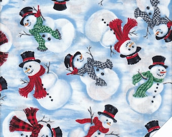 CHRISTMAS FABRIC SNOWMEN Fabric No. 220525