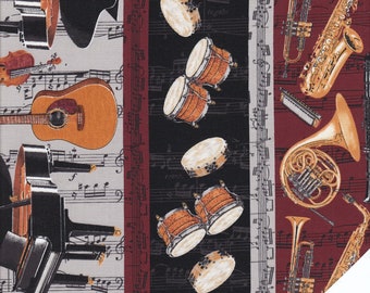 MUSICAL INSTRUMENTS Border Fabric No. 200109