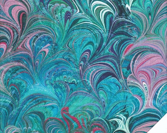 POURED COLOR Teal Multi Paula Needle Star Fabric No. 210265