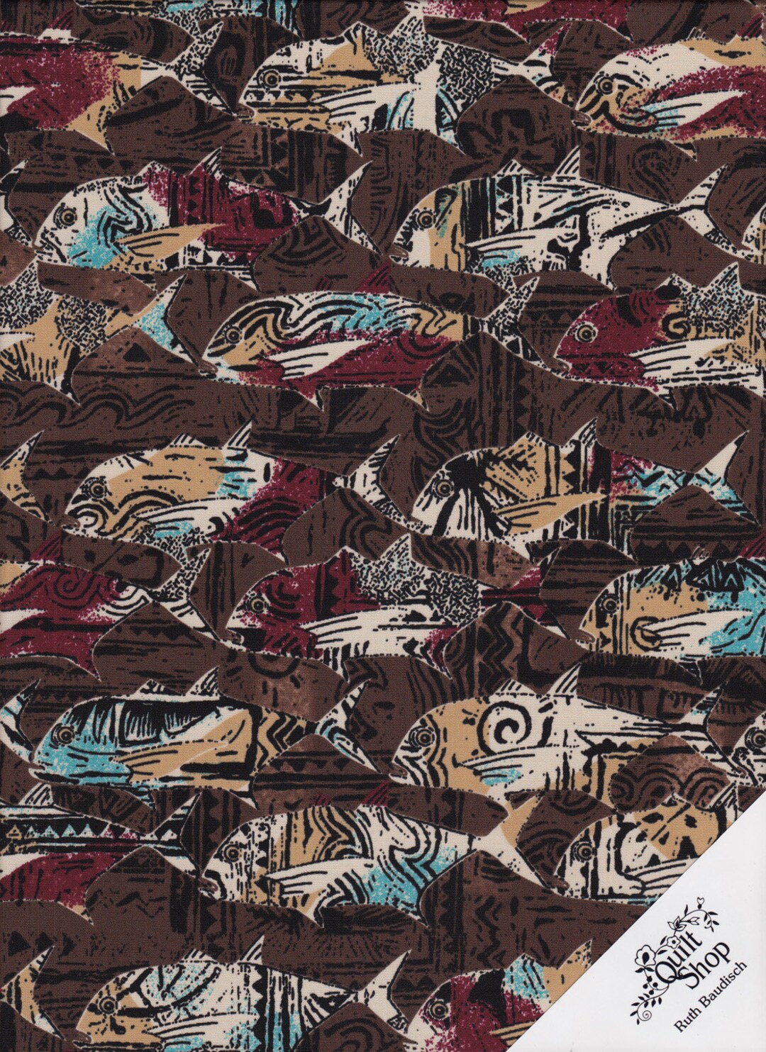 FISCHE, Local Fish With Tapa Design Fabric No. 190818 - Etsy