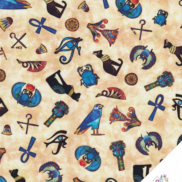 PHARAOH "Egyptian Symbols" Fabric No. 240118