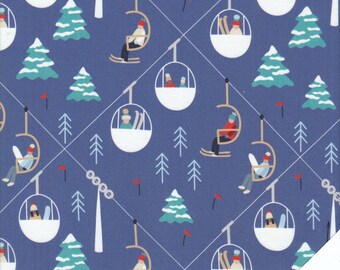 CABLE CAR SKI LIFT CHAIRLIFT "Wintertime Joy" Sport Fabric No. 210789