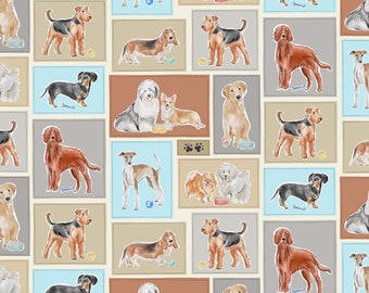 DOGS "Stay Pawsitive" Fabric #231119