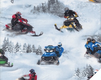 WINTER SPORTS SNOWMOBILE SNOWRIDER Fabric No. 210749