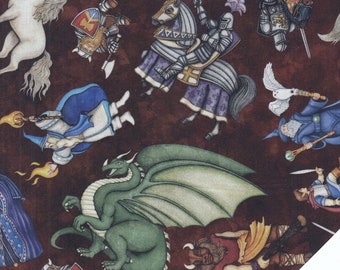 KNIGHT DRAGON WIZARD « Dragon Quest » tissu N° 221035