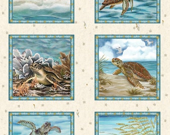 Panneau TORTUES « Turtle March » Tissu n° 240103