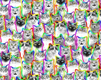 CATS, Multi NEON CATS Fabric No. 210532