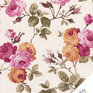 ROZE en OKER ROZEN Stof nr. 231205