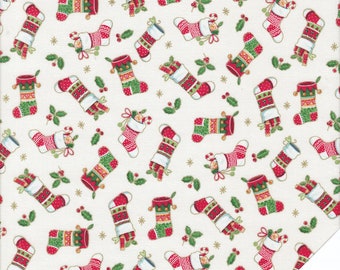 Christmas fabric "Merry Christmas Stockings" No. 220812