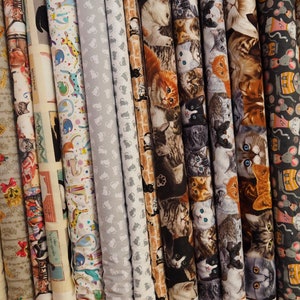 4 Fat Quarter CATS and PAWS FABRIC PACK 220118 image 6