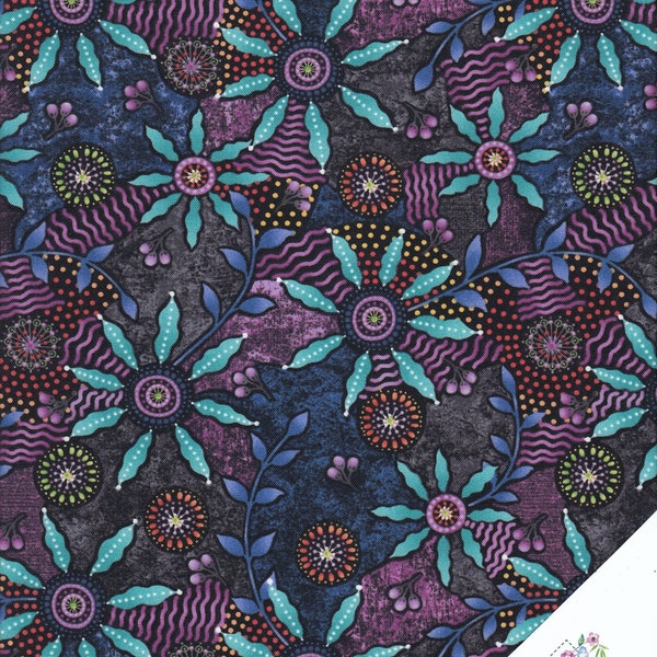 PURPLE FLOWERS "Walkabout 2" Fabric No. 210409