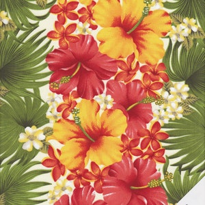 HAWAII HIBISKUS FLOWERS Borders Fabric No. 180421 image 1