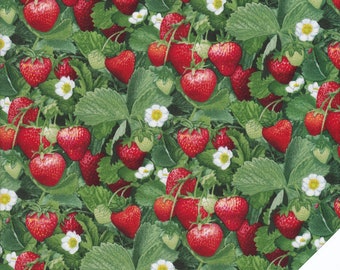 STRAWBERRIES Patchwork fabric No. 191211
