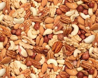 MULTI MIX NUTS, Pecans, Hazelnuts, Walnuts, Ceshewüsse, Almonds Fabric No. 220426