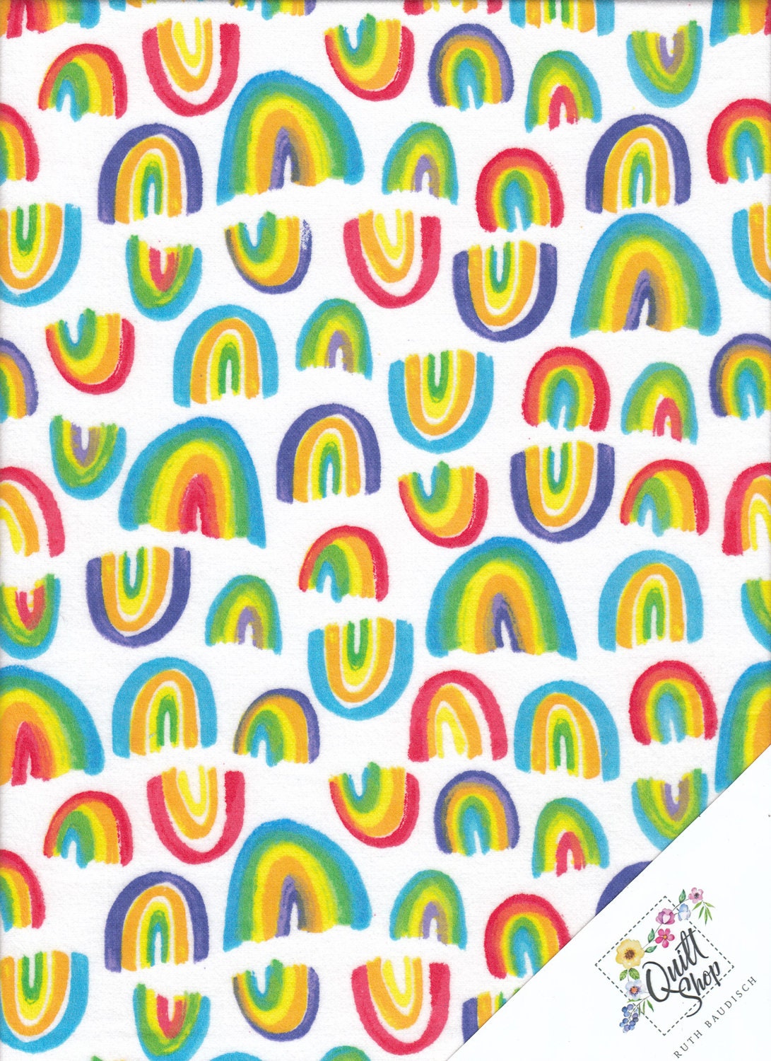 FLANNEL STOFF REGENBOGEN 