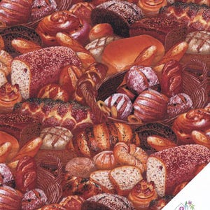 BREAD, ROLLS, PLAGUETTE Patchwork fabric No. 130552