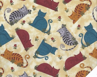 CATS "Colorful Cats" Fabric No. 201269