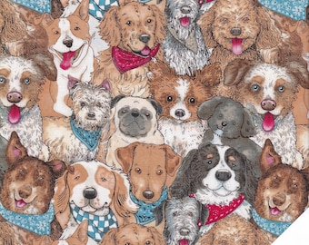 DOG PATCHWORK FABRIC No. 241222
