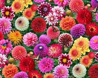 FLOWER FABRIC DAHLIAS No. 220425