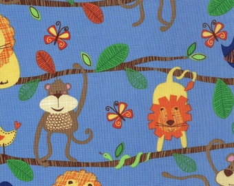 MONKEY, LION, BIRD Children's fabric no. 130695