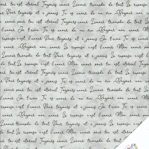 Material de escritura GREY ROMANTIC WORDS "Amour" Fabric No. 200928