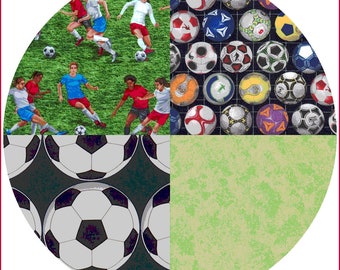 4 Fat Quarter SPORT FABRIC PACK "FOOTBALL 2" No. 220406