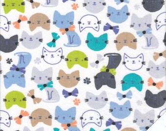 FLANNEL FABRIC CAT HEADS No. 201276