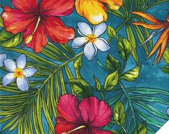 HAWAII HIBISKUS STRELITZIEN Fabric No. 230218