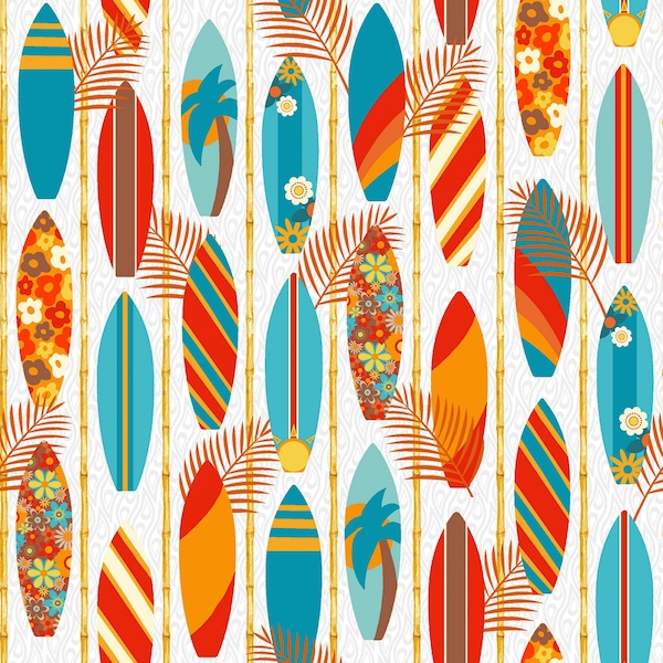 SURFBOARDS, BOARDS "Surfs Up" sports fabric No. 240205