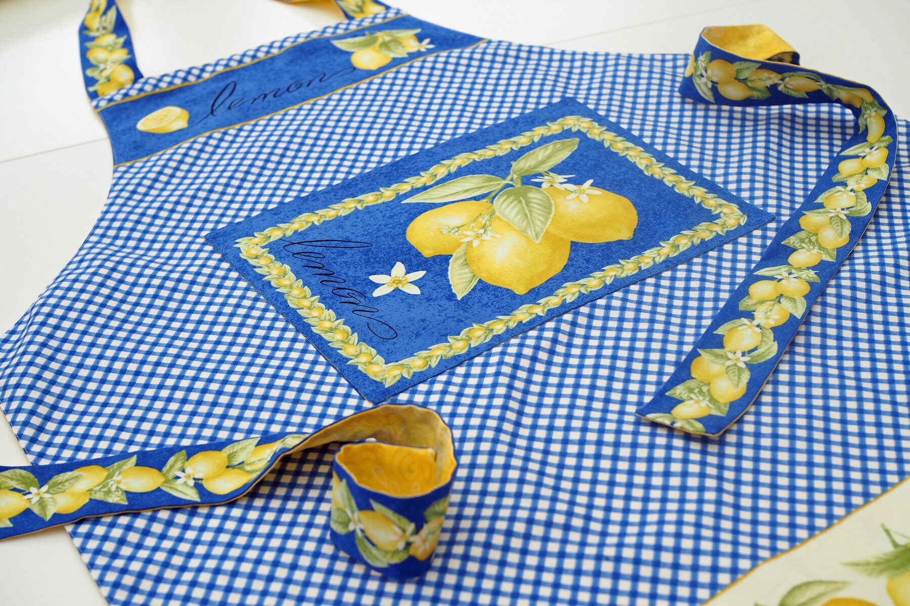 SchÜrzenpanel just Lemons Fabric No. 210252 Etsy UK